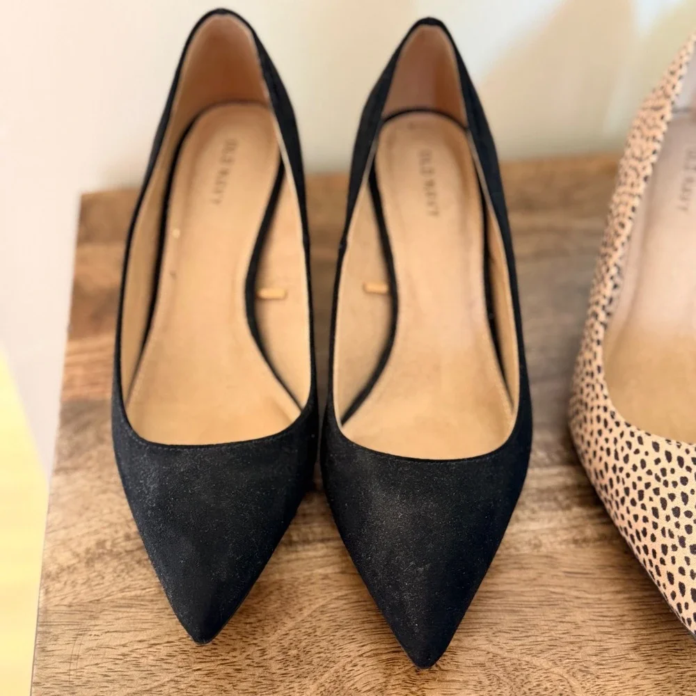 Women's Pump Heels Bundle Size 8 Black & Animal Print Office Career Shoe Neutral